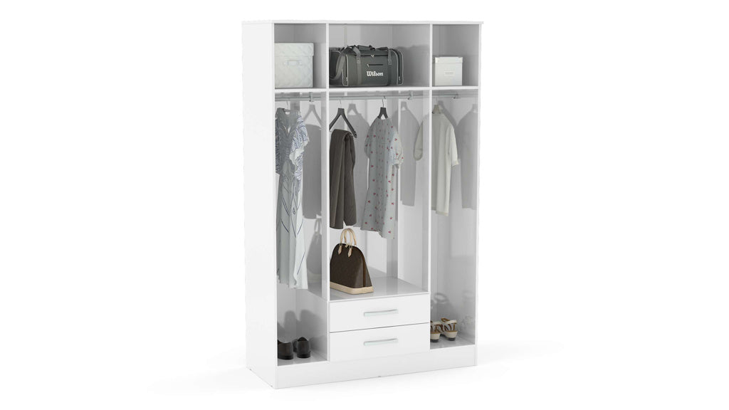 Birlea Lynx White 4 Door 2 Drawer Wardrobe — view 2