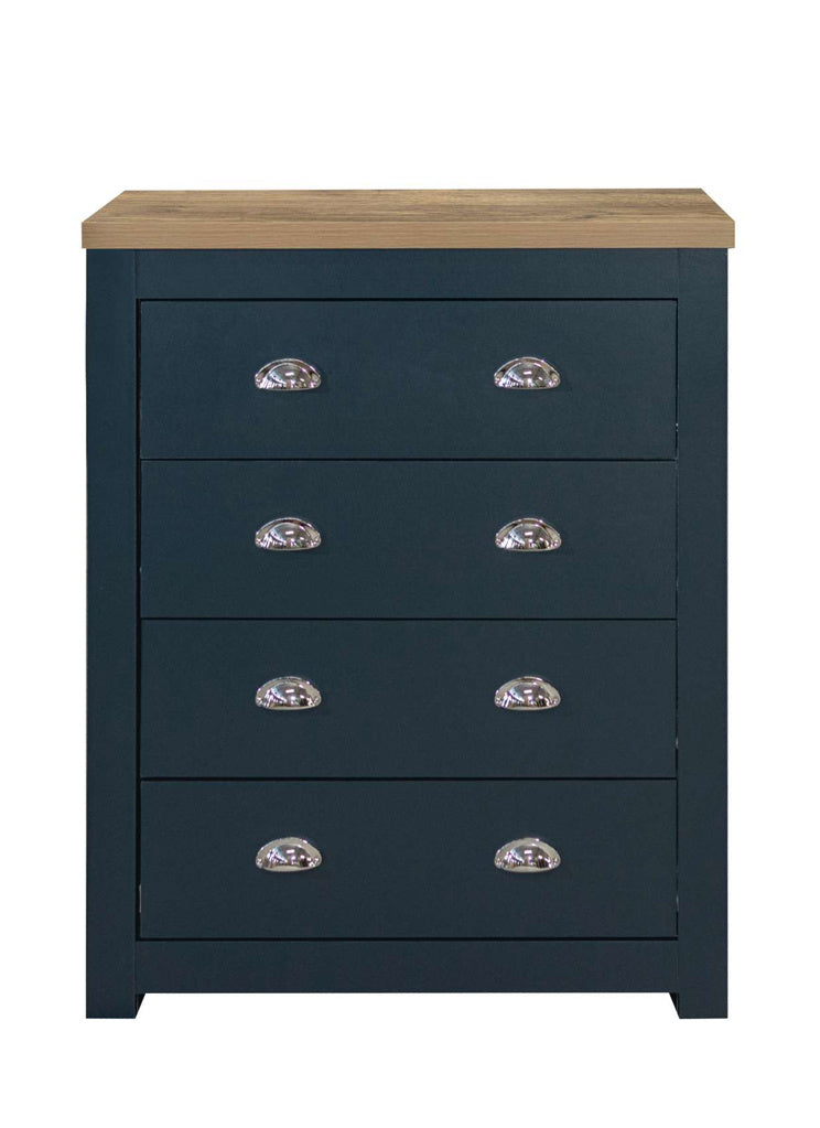 Birlea Highgate Navy & Oak 4 Drawer Chest — view 2