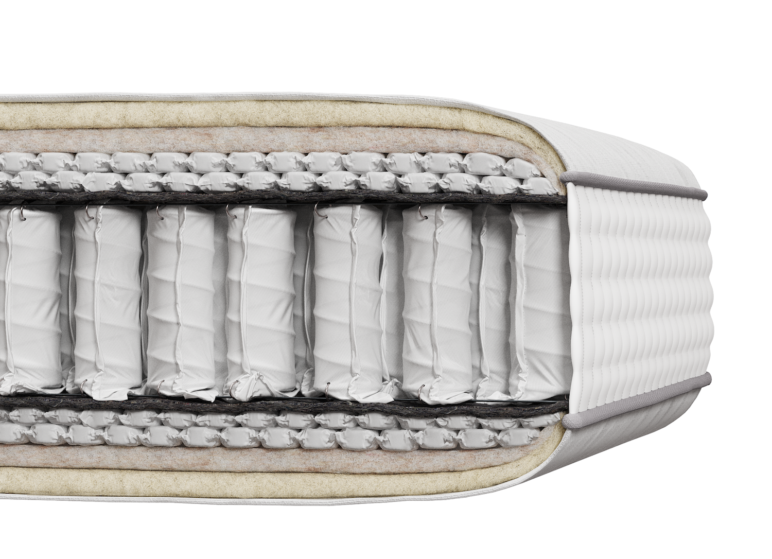 Wool Cotton Flax Hemp 16000 Pocket Natural Mattress