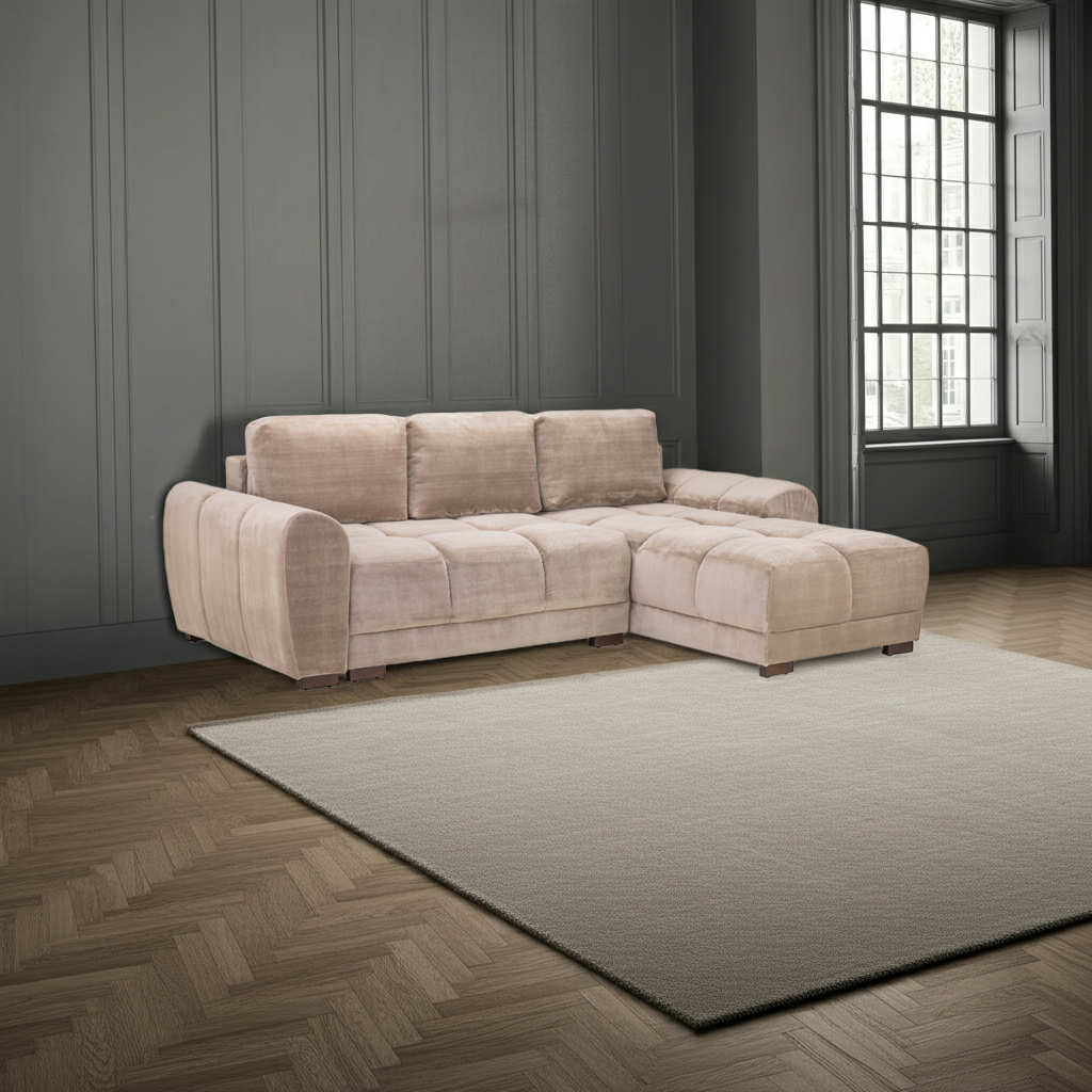 Azzuro Mocha Universal Corner Sofa Bed