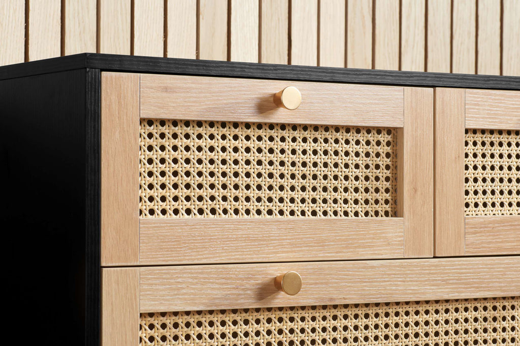 Birlea Croxley Rattan Black 7 Drawer Chest — view 2