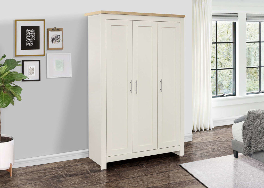 Birlea Highgate Cream & Oak 3 Door Wardrobe