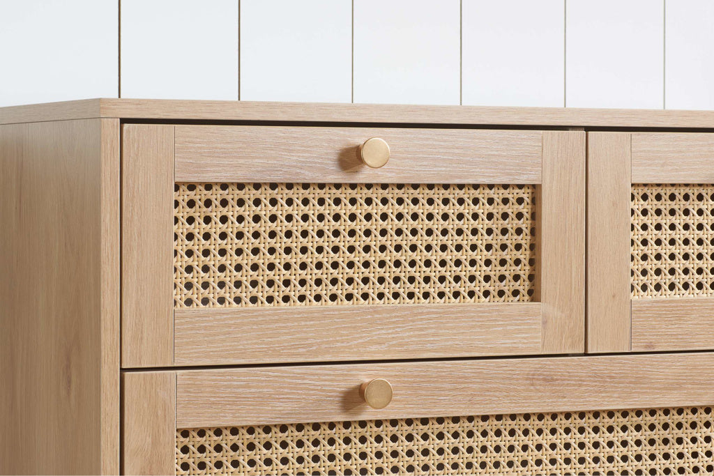 Birlea Croxley Rattan Oak 5 Drawer Chest — view 2