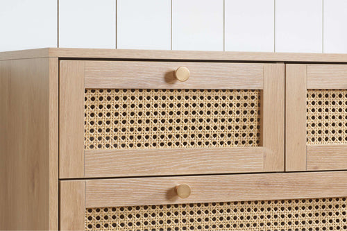 Birlea Croxley Rattan Oak 5 Drawer Chest — view 2