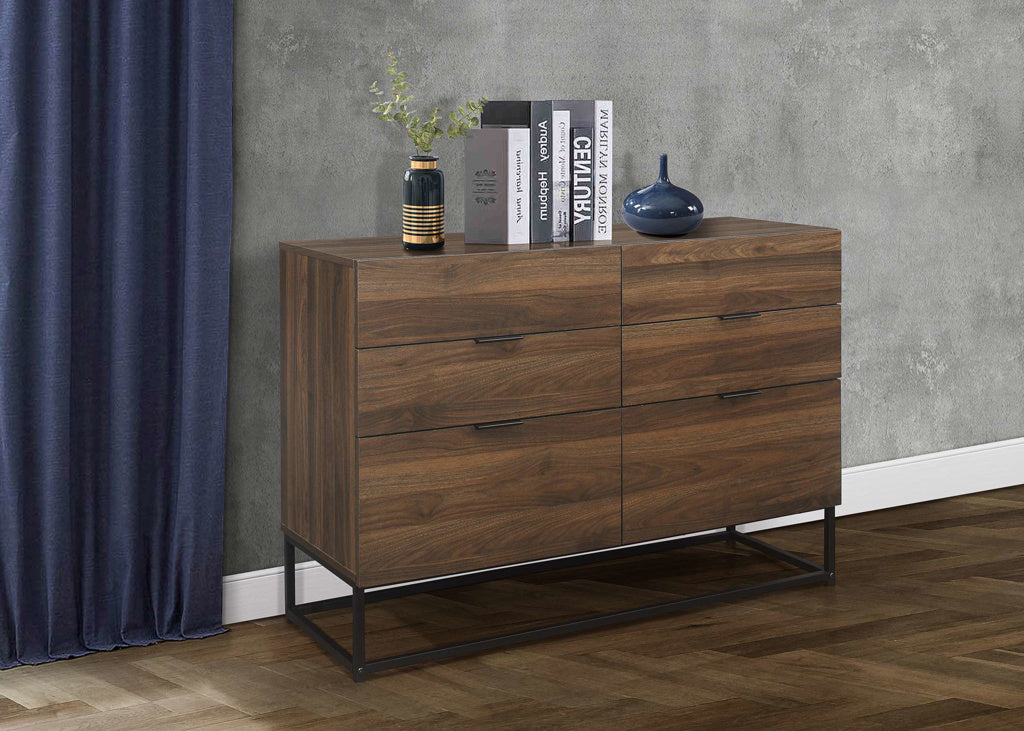 Birlea Houston Walnut 6 Drawer Chest