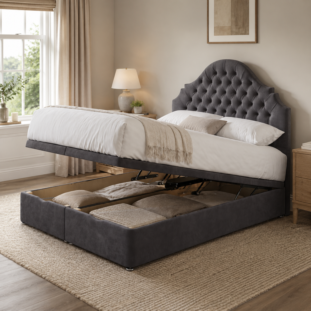 Isla Ottoman Storage Bed Including Headboard
