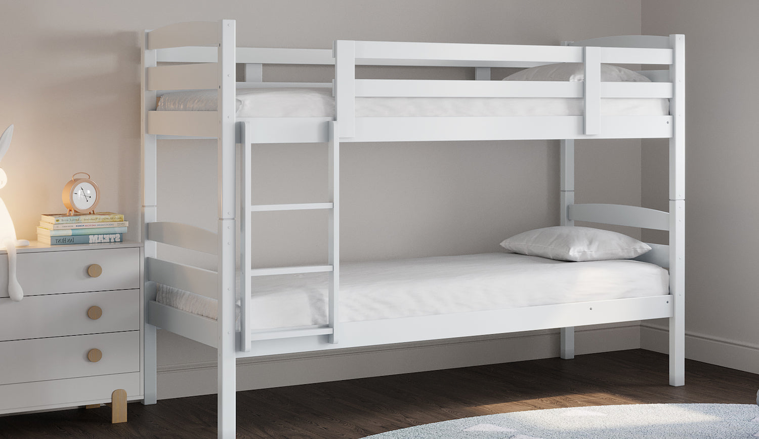 Tripoli White Solid Wood Bunk Bed