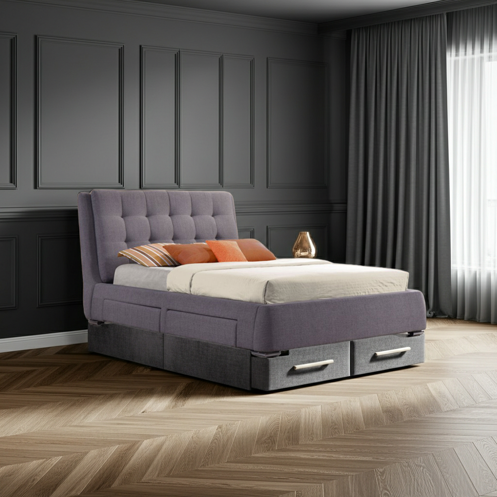 Birlea Mayfair Fabric Bed Frame with Drawers