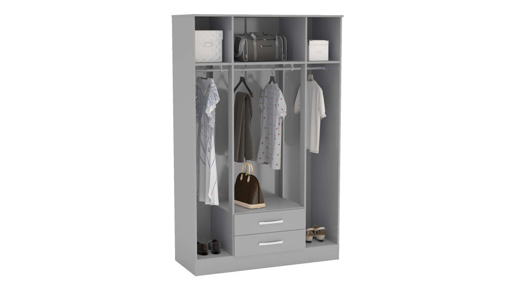 Birlea Lynx Grey 4 Door 2 Drawer Wardrobe — view 2