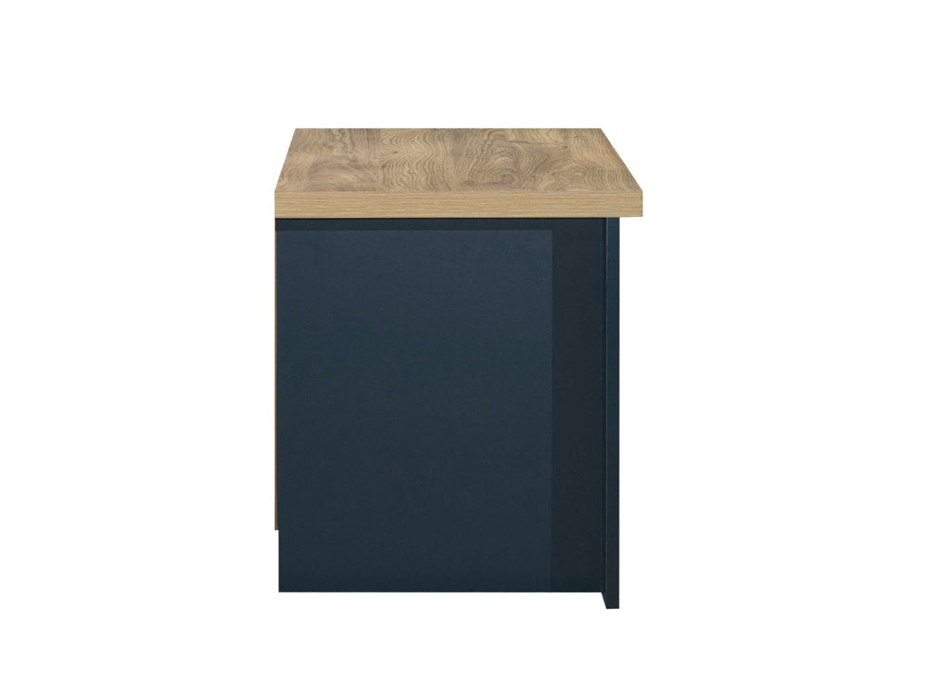 Birlea Highgate Navy & Oak 2 Drawer Bedside — view 3