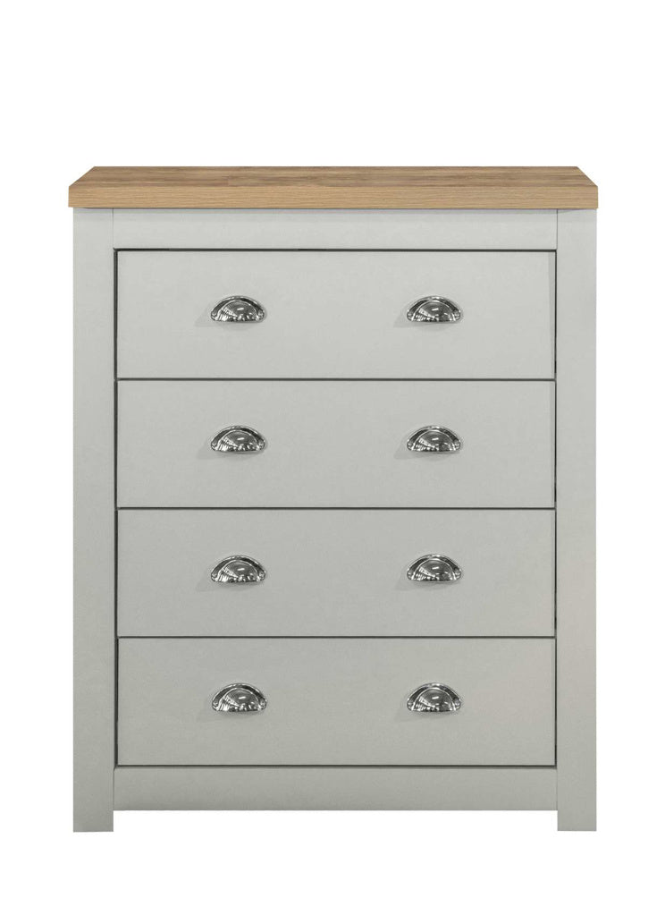 Birlea Highgate Grey & Oak 4 Drawer Chest — view 2