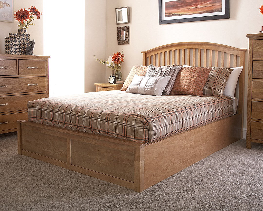 Madrid Wooden End Opening Ottoman Bed Oak