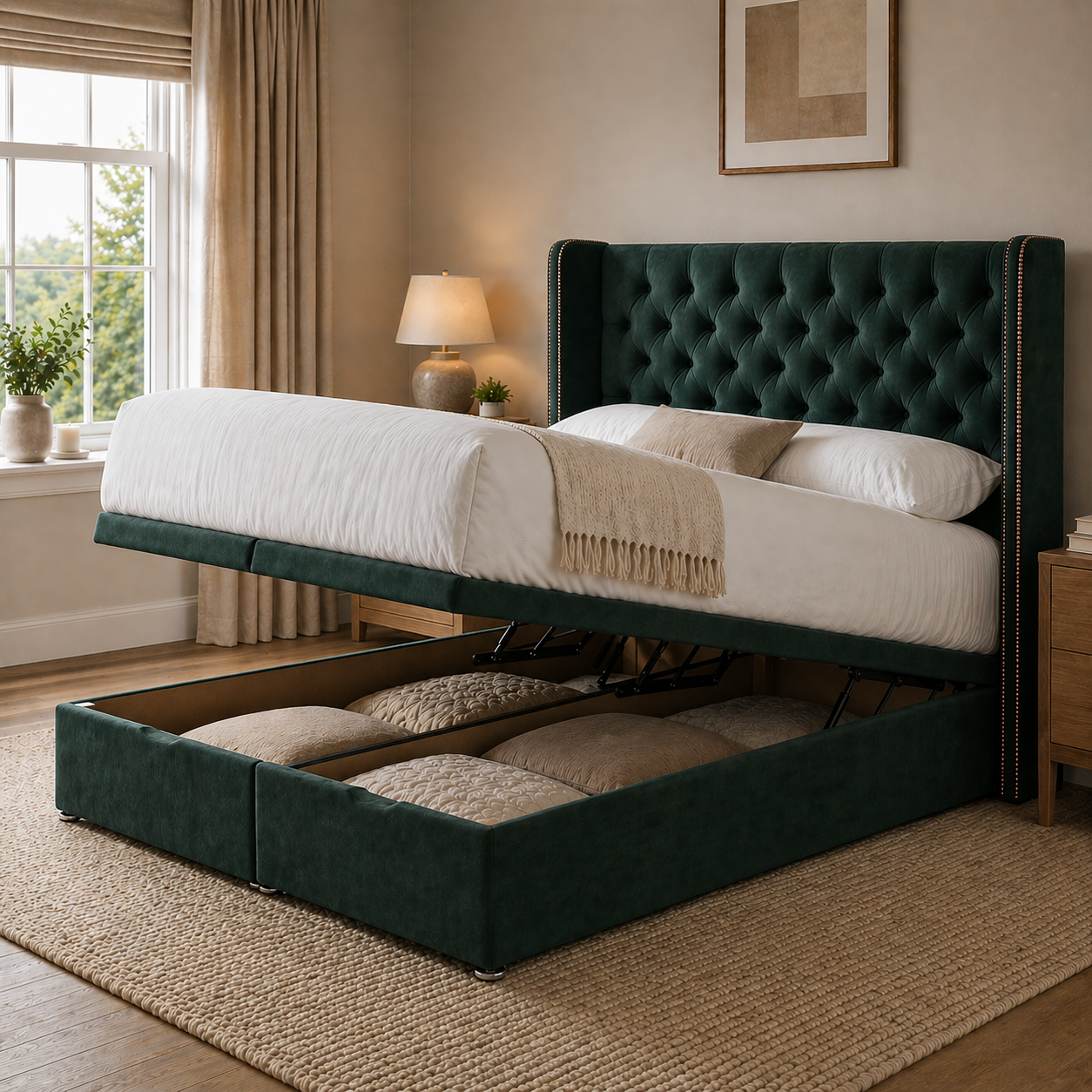 Elle Ottoman Storage Bed Including Headboard