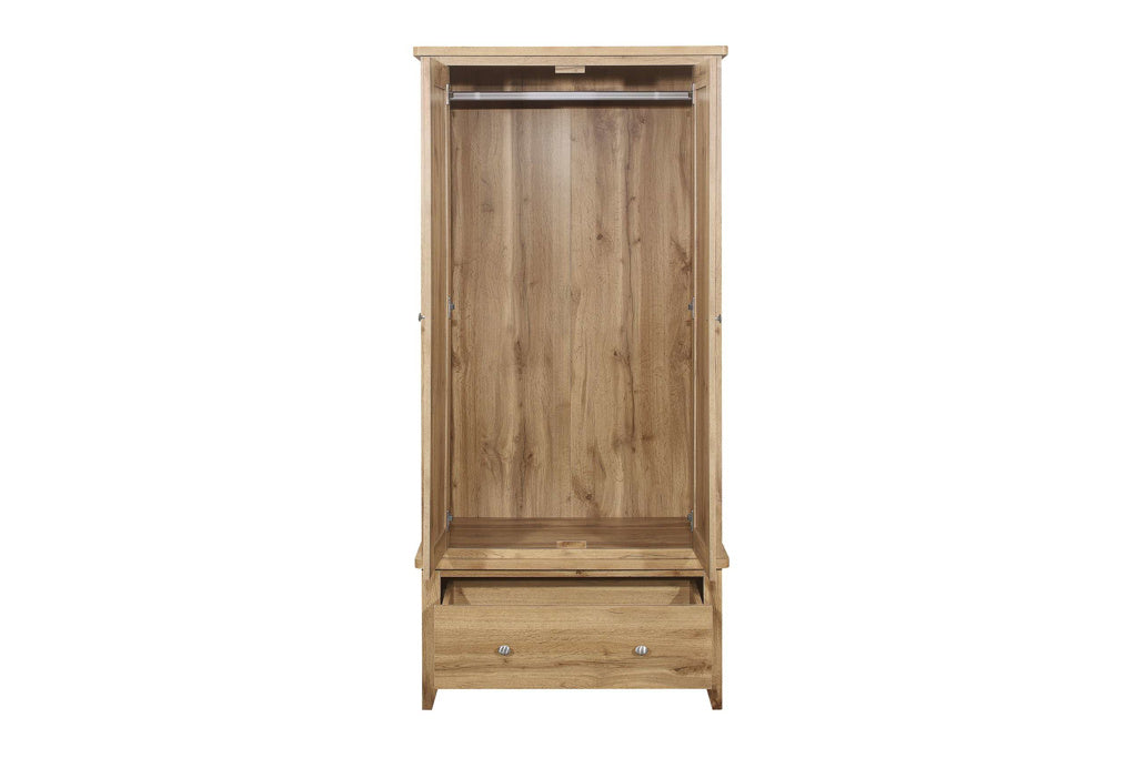 Birlea Hampstead Oak 2 Door 1 Drawer Wardrobe — view 2