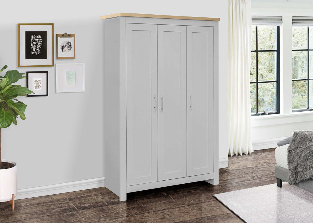 Birlea Highgate Grey & Oak 3 Door Wardrobe