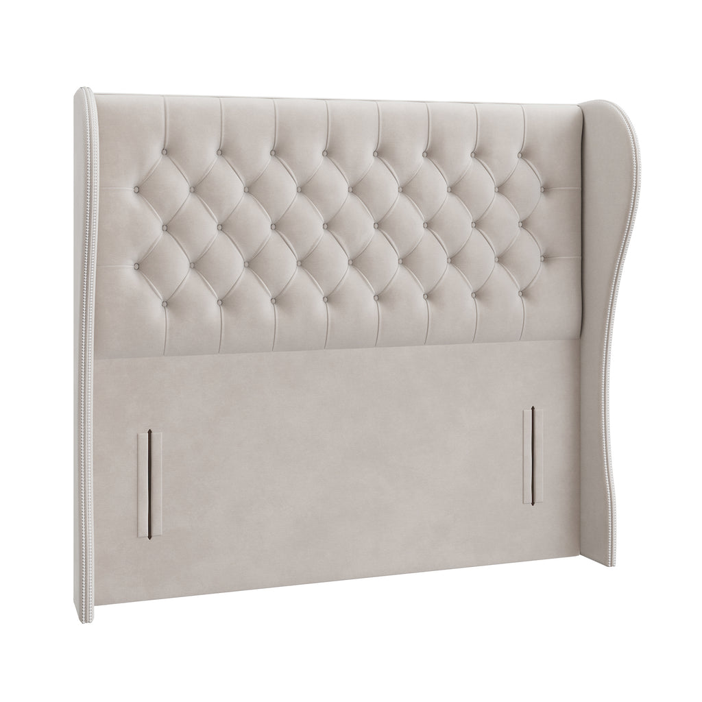 Giovana Chesterfield Wing Standing Headboard With Studs