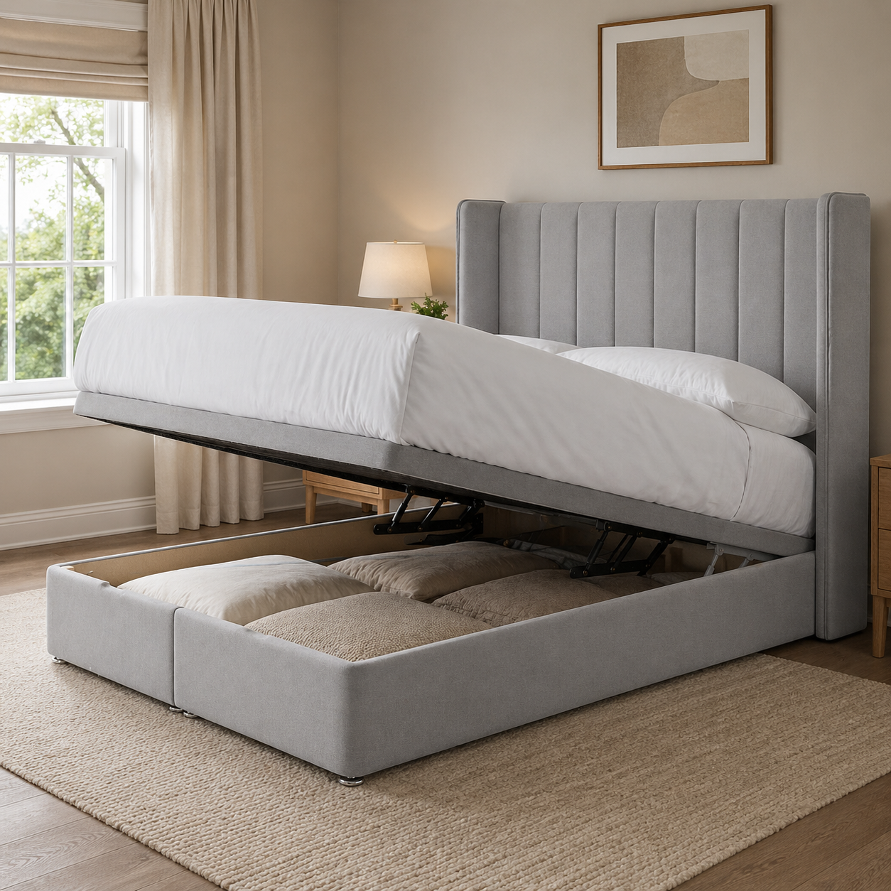Hatton Ottoman Storage Bed Including Headboard