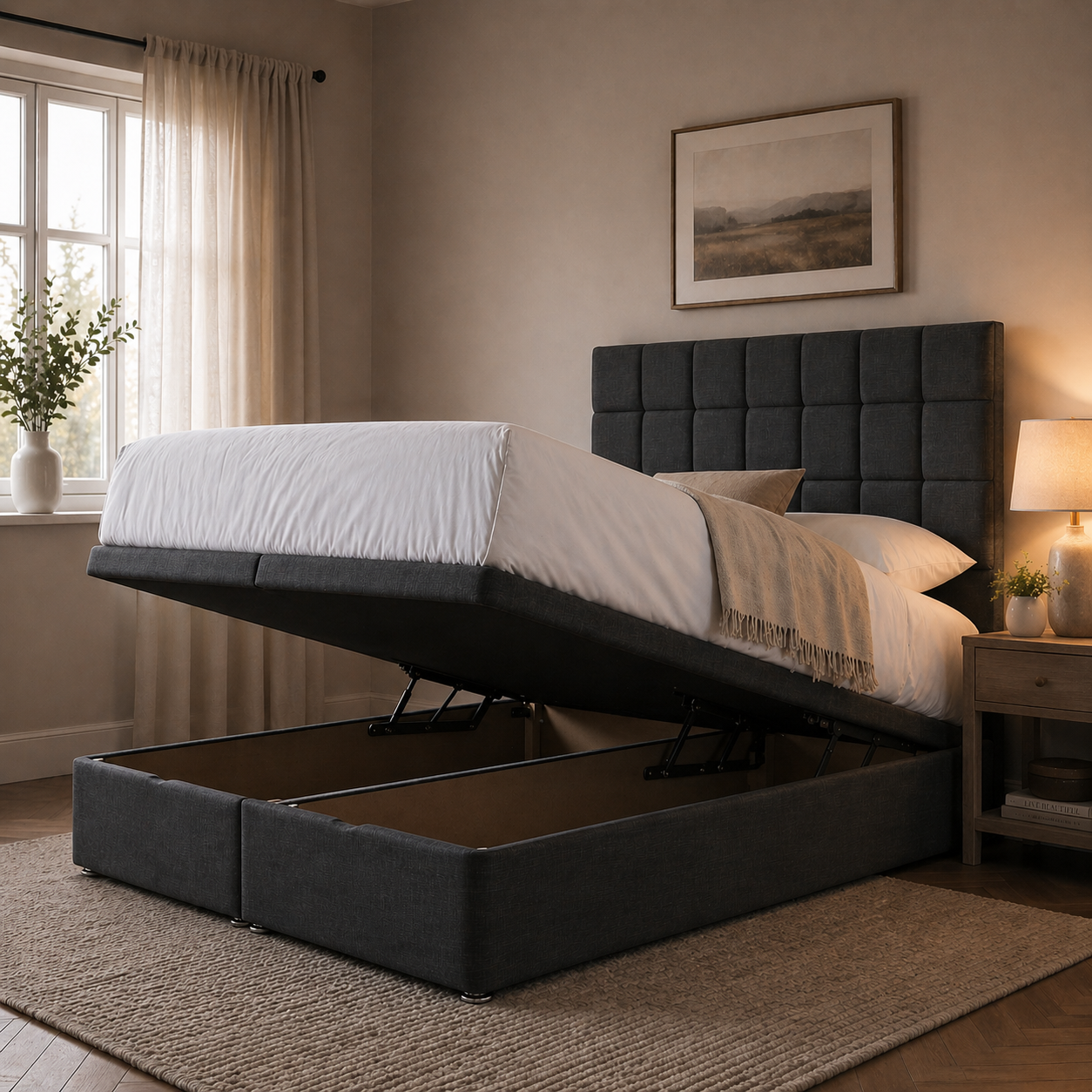 Lexi Ottoman Storage Bed Including Headboard