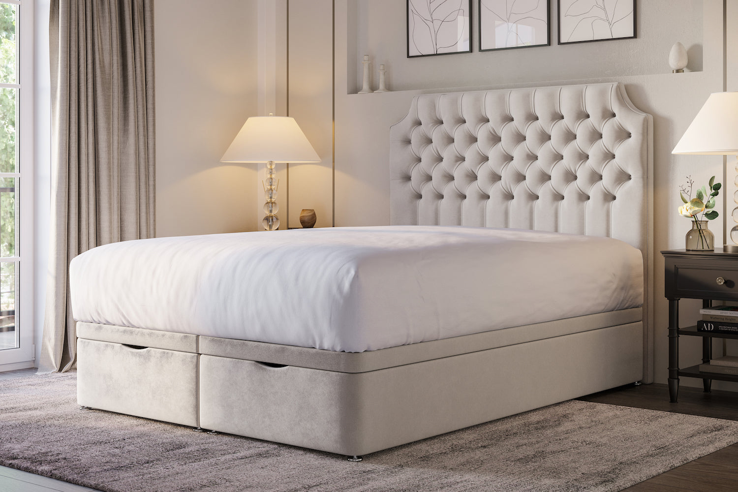 Lilly Ottoman Storage Bed Including Headboard — view 3