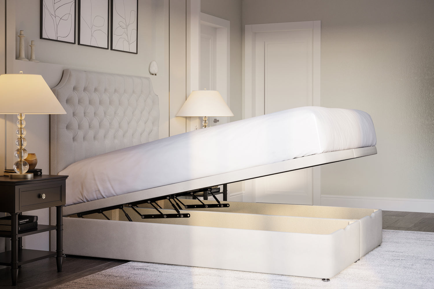 Lilly Ottoman Storage Bed Including Headboard — view 2