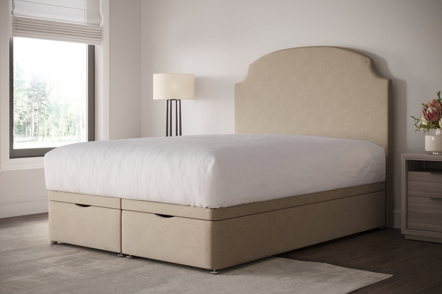 Louis Ottoman Storage Bed Including Headboard — view 2