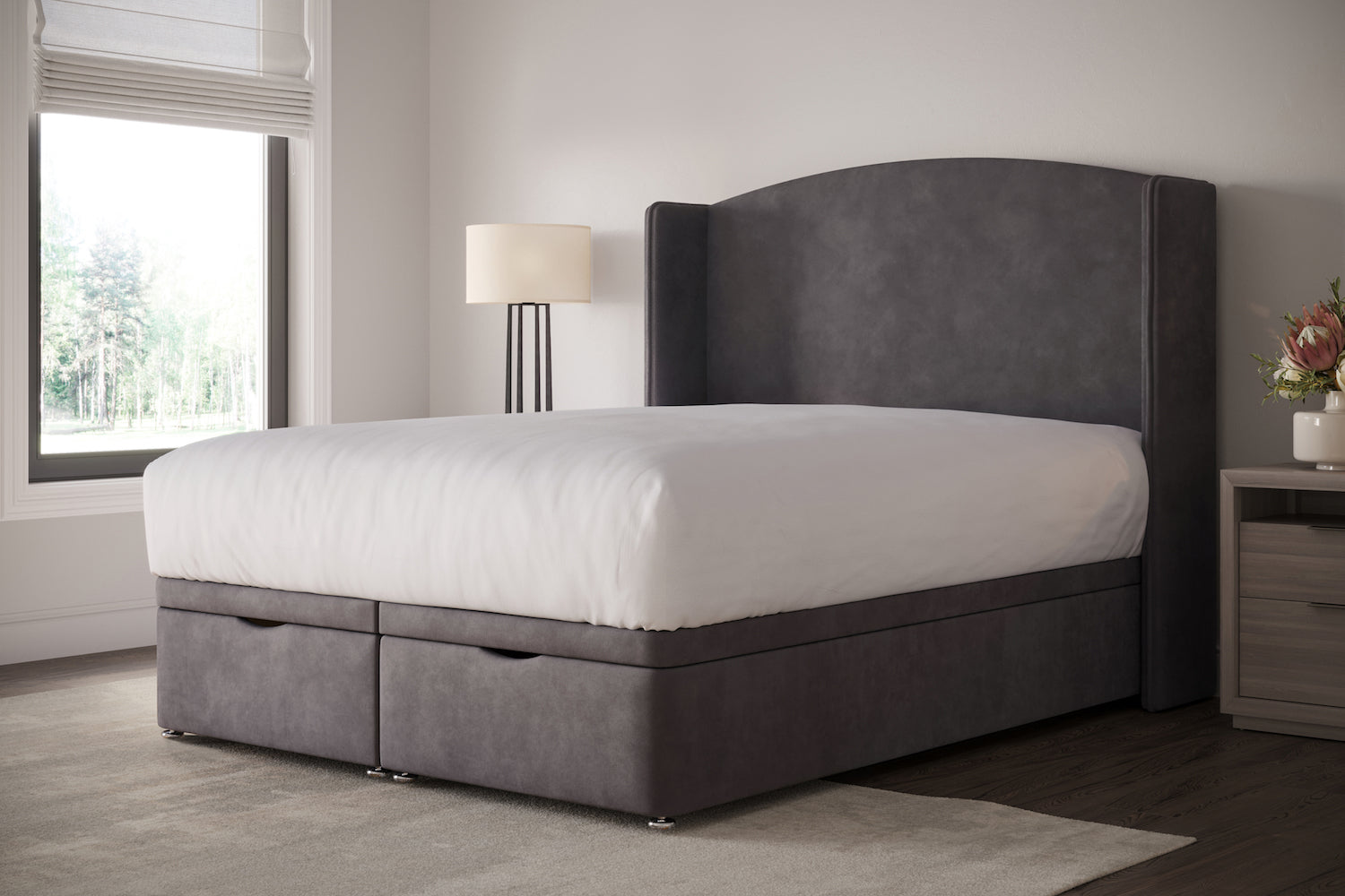 Lucia Ottoman Storage Bed Including Headboard — view 2