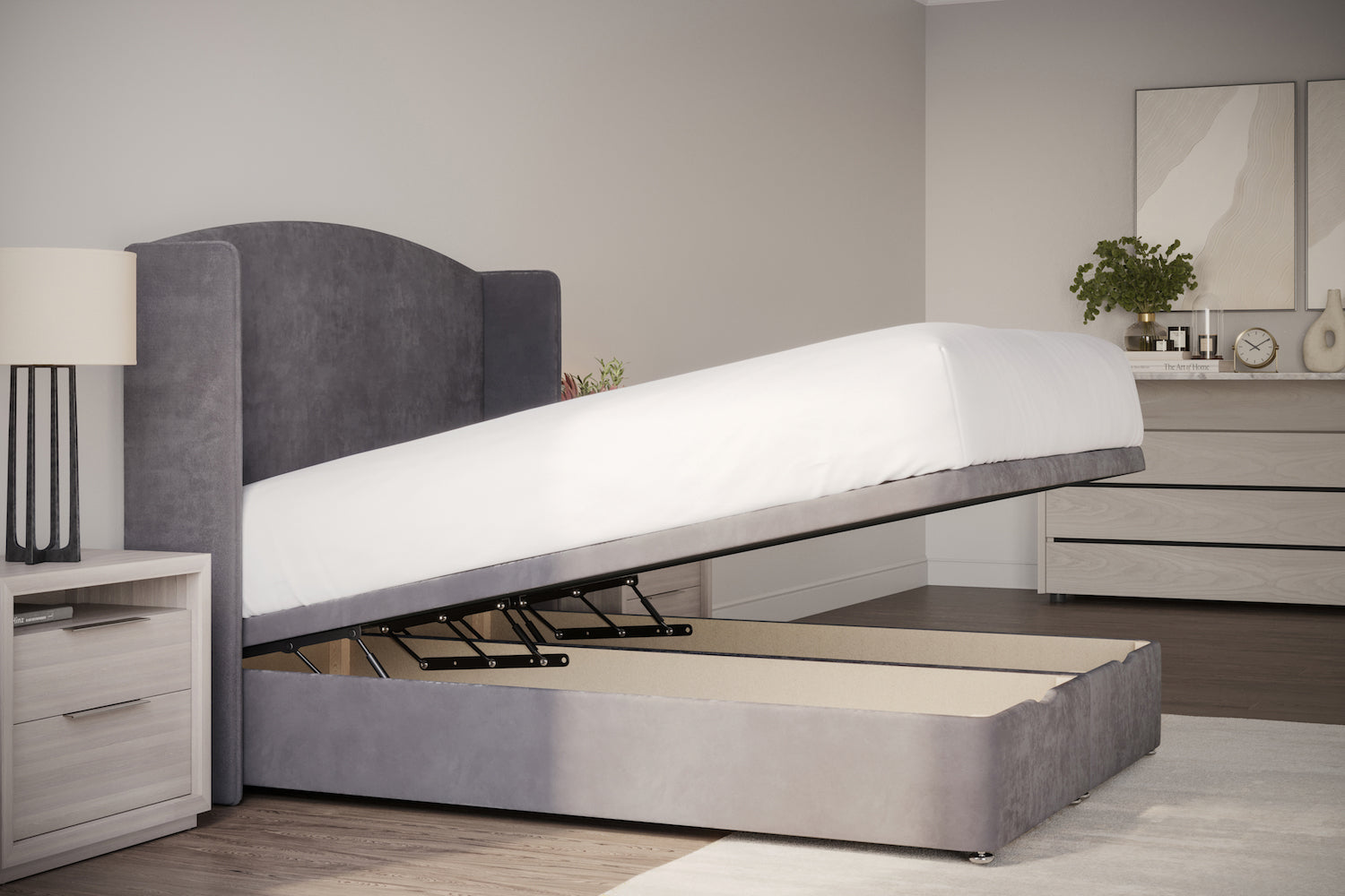 Lucia Ottoman Storage Bed Including Headboard — view 3