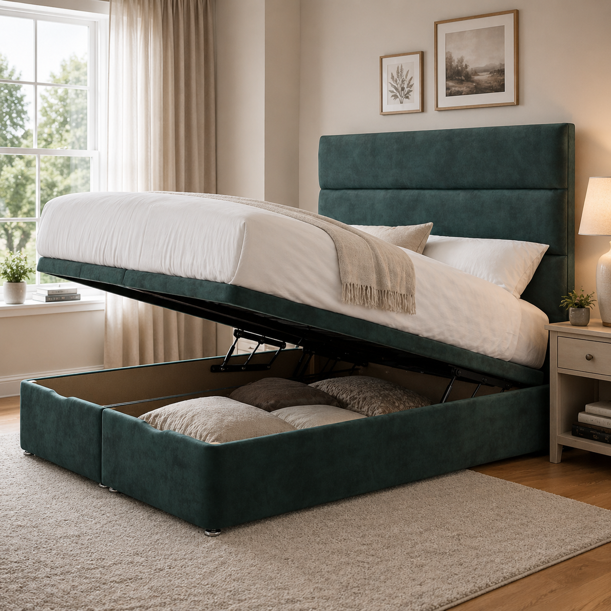 Luka Ottoman Storage Bed Including Headboard