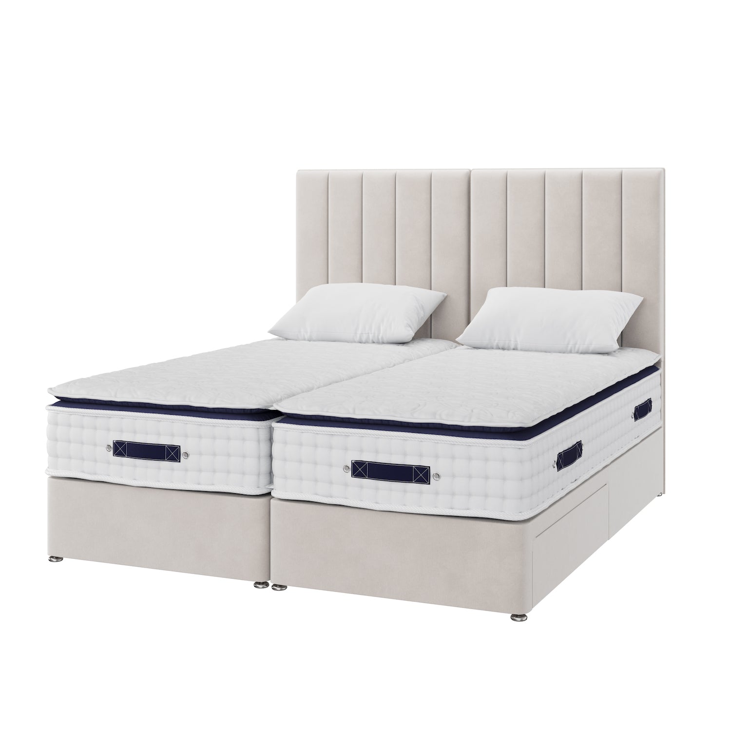 Zip and Link Marina 2000 Pocket Memory Gel Pillowtop Divan Set
