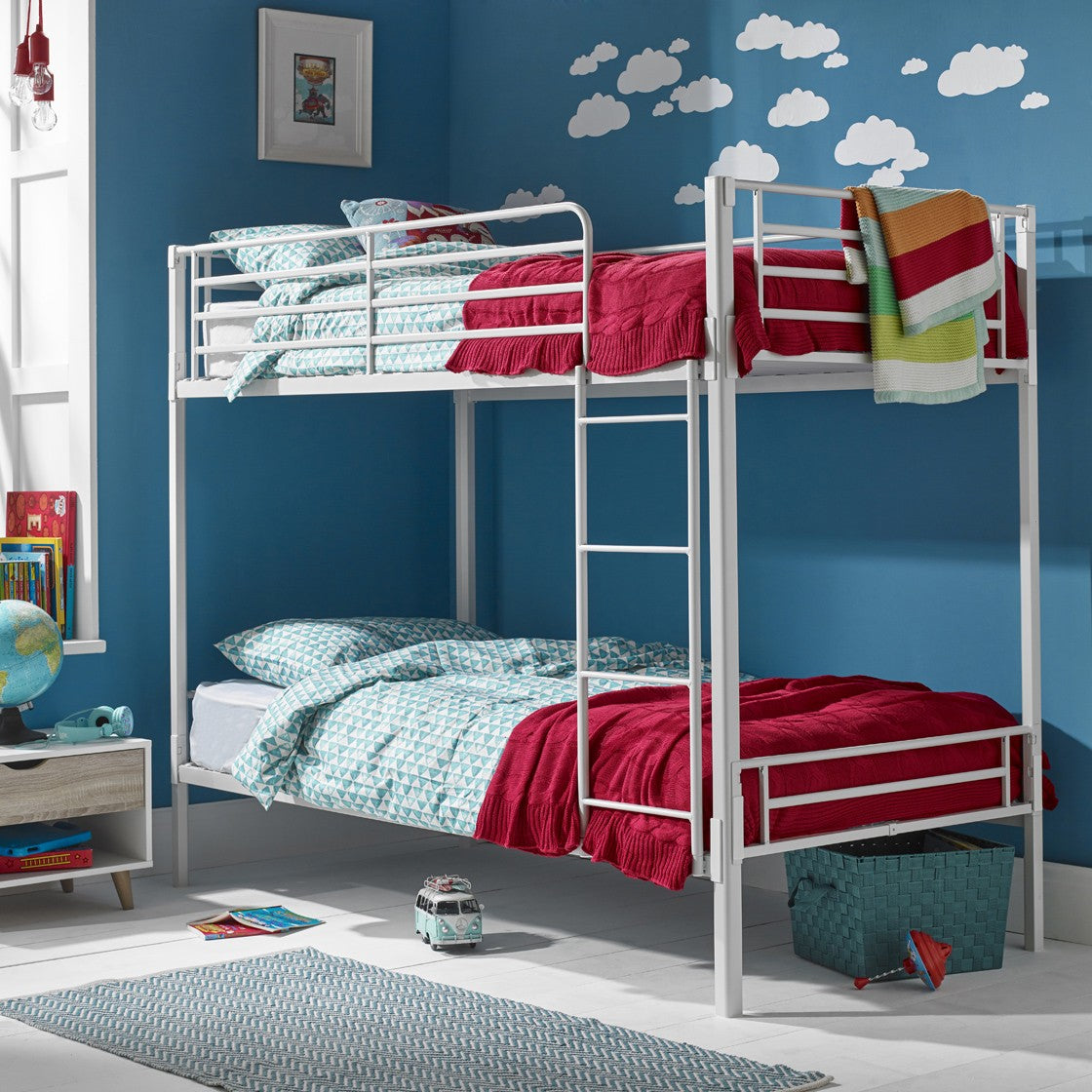 LPD Apollo White Metal Bunk Bed
