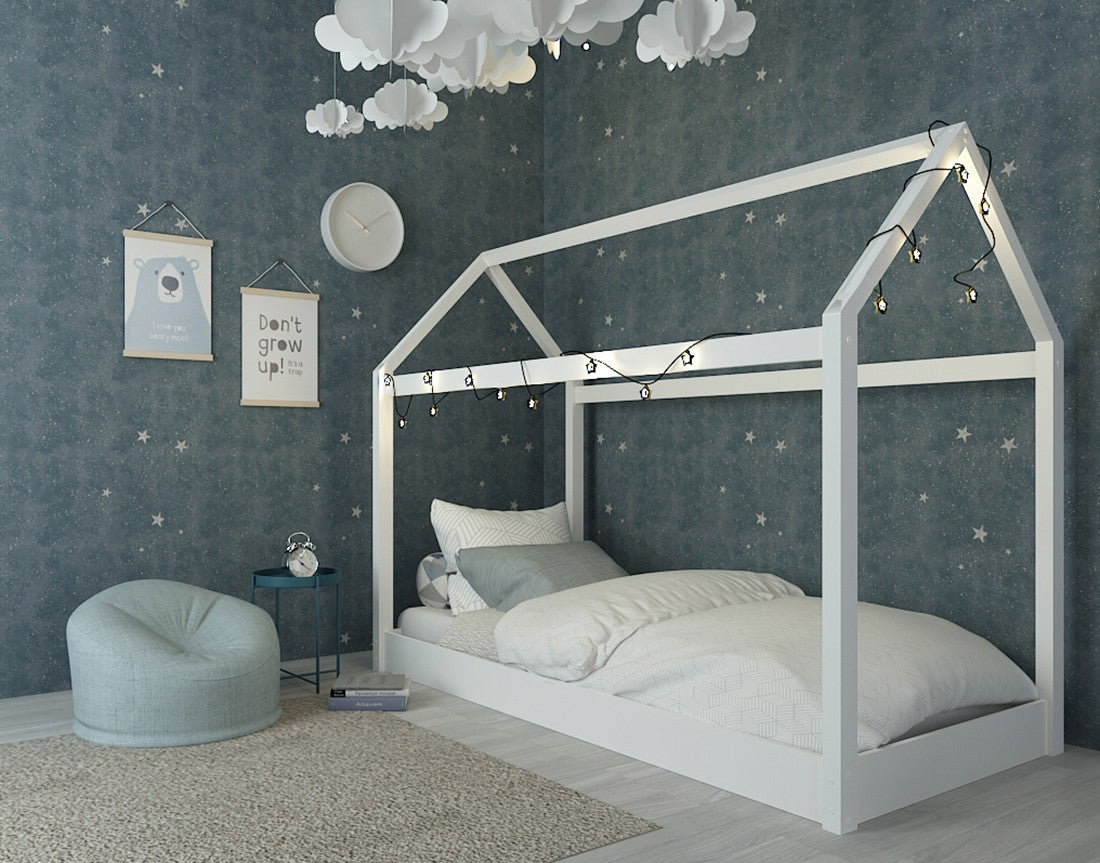 LPD Hickory House White Bed Frame