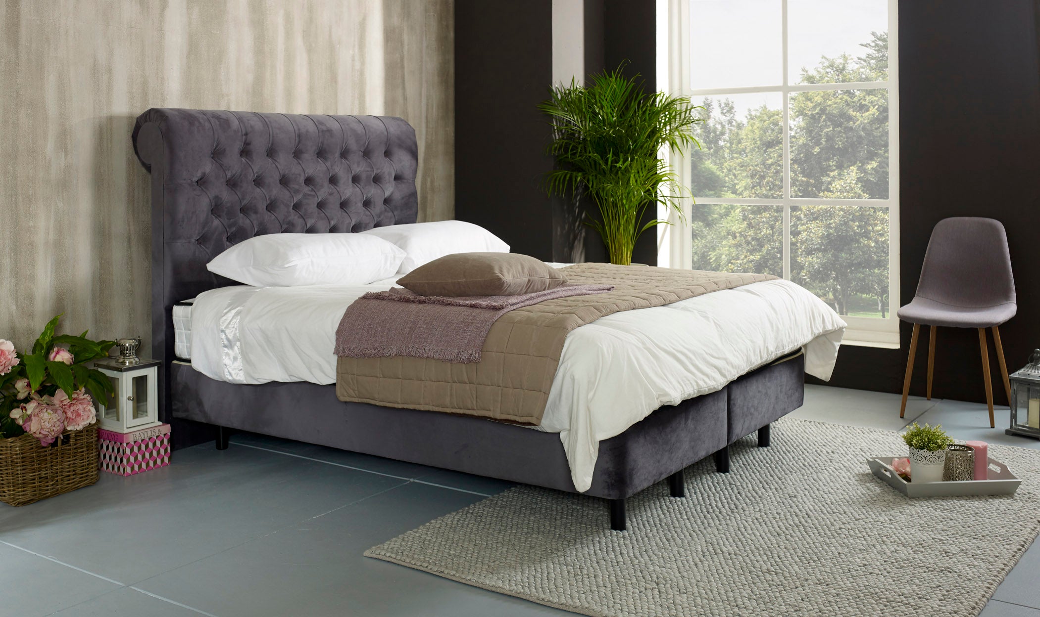 Swan Sleigh Floating Ottoman Bed Frame — view 2