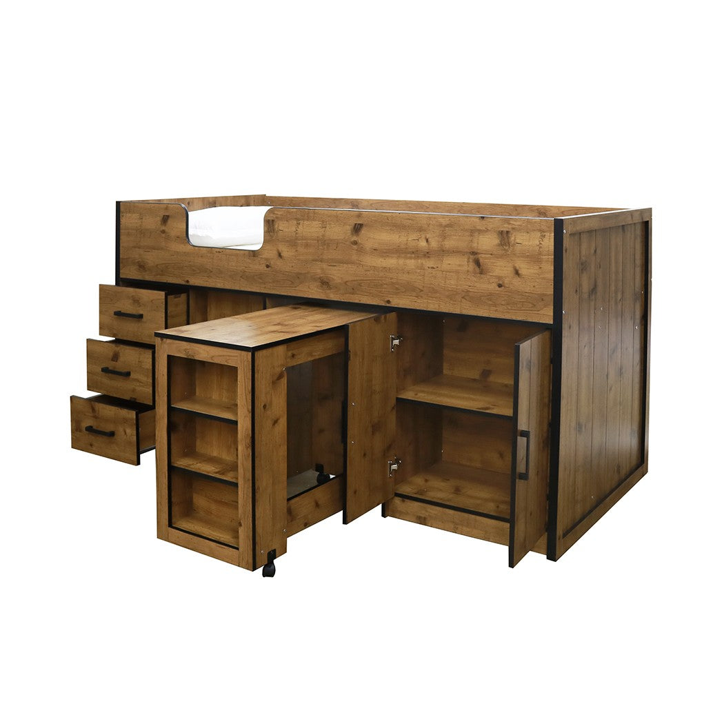 LPD Rocco Wooden Mid Sleeper With Storage Drawers — view 2