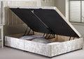 Crushed Velvet Fabric Ottoman Storage Divan Base