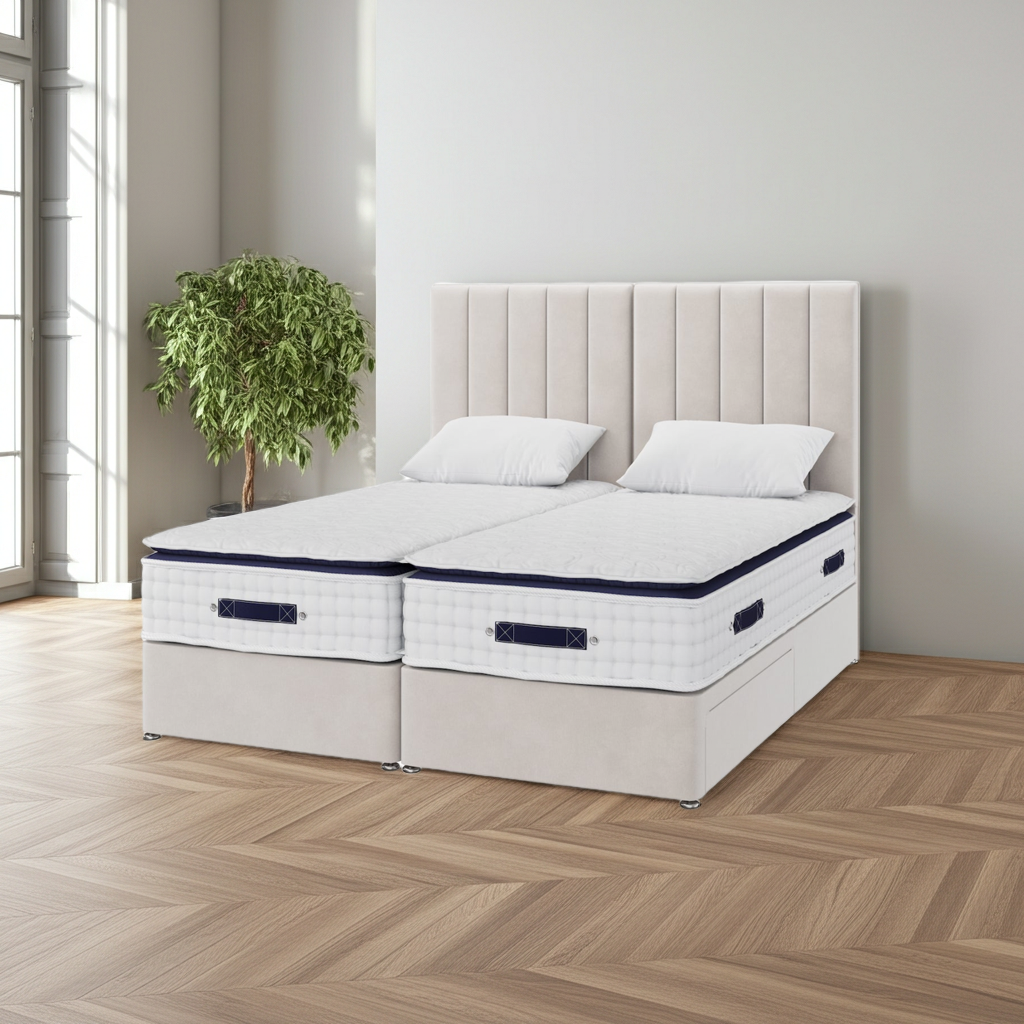 Zip and Link Marina 2000 Pocket Memory Gel Pillowtop Divan Set