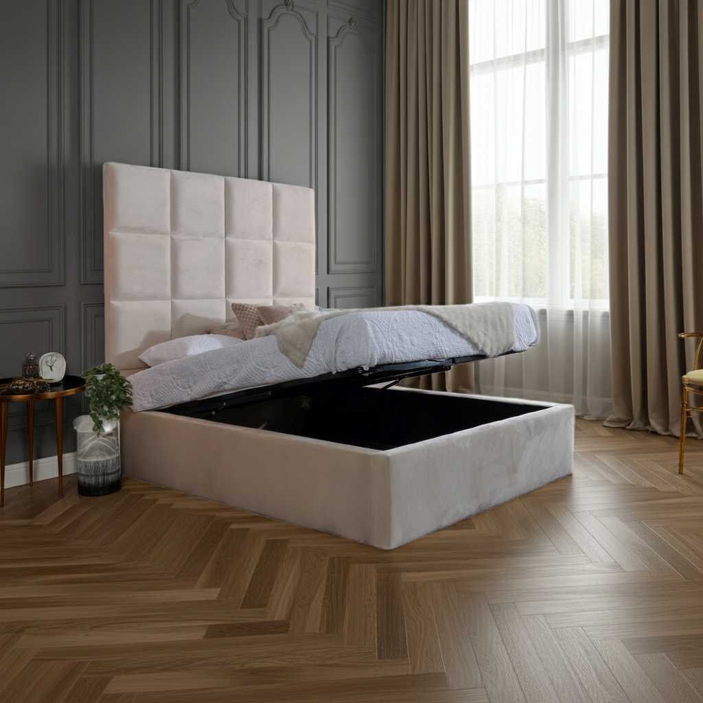 Chanel Custom Height Ottoman Storage Bed
