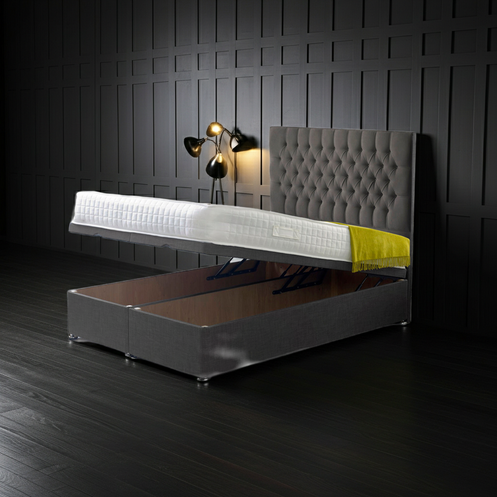 Chesterfield Ottoman Storage Bed Including Headboard