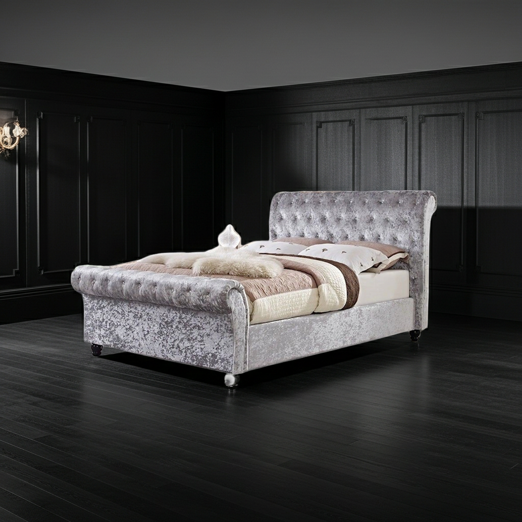 Belford Chesterfield Upholstered Sleigh Bed Frame