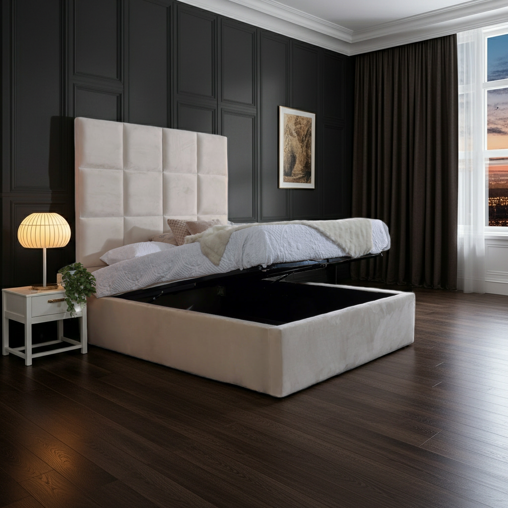 Chanel Custom Height Ottoman Storage Bed